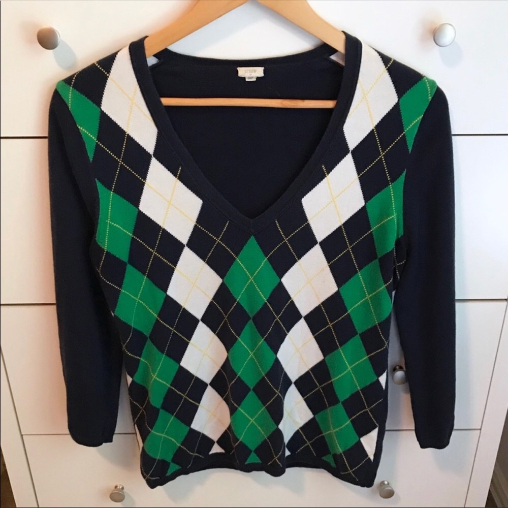 Jcrew Argile Navy V-Nevk Sweater - Size M